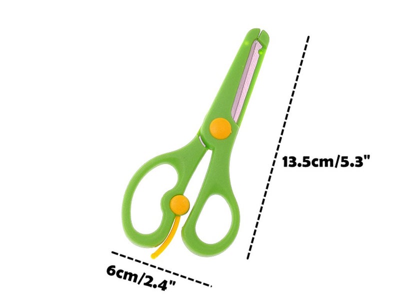 Kinteshun Children Scissors,Kidsâ€™ Artwork Blunt Tip Anti-Pinch Shears Students Cutter Scissors for DIY Handcraft Projects(5pcs) - Image 2